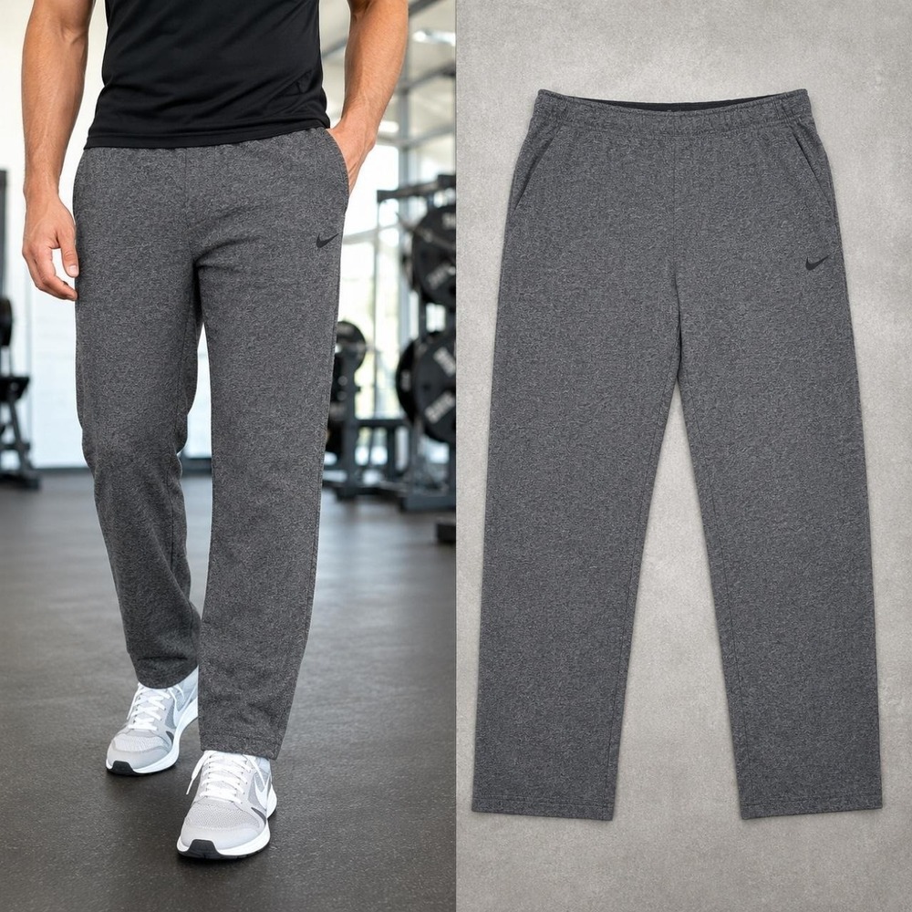 Nike Dri-FIT Men's Pants XL Standard Fit Gray Heather Performance Fleece Lined